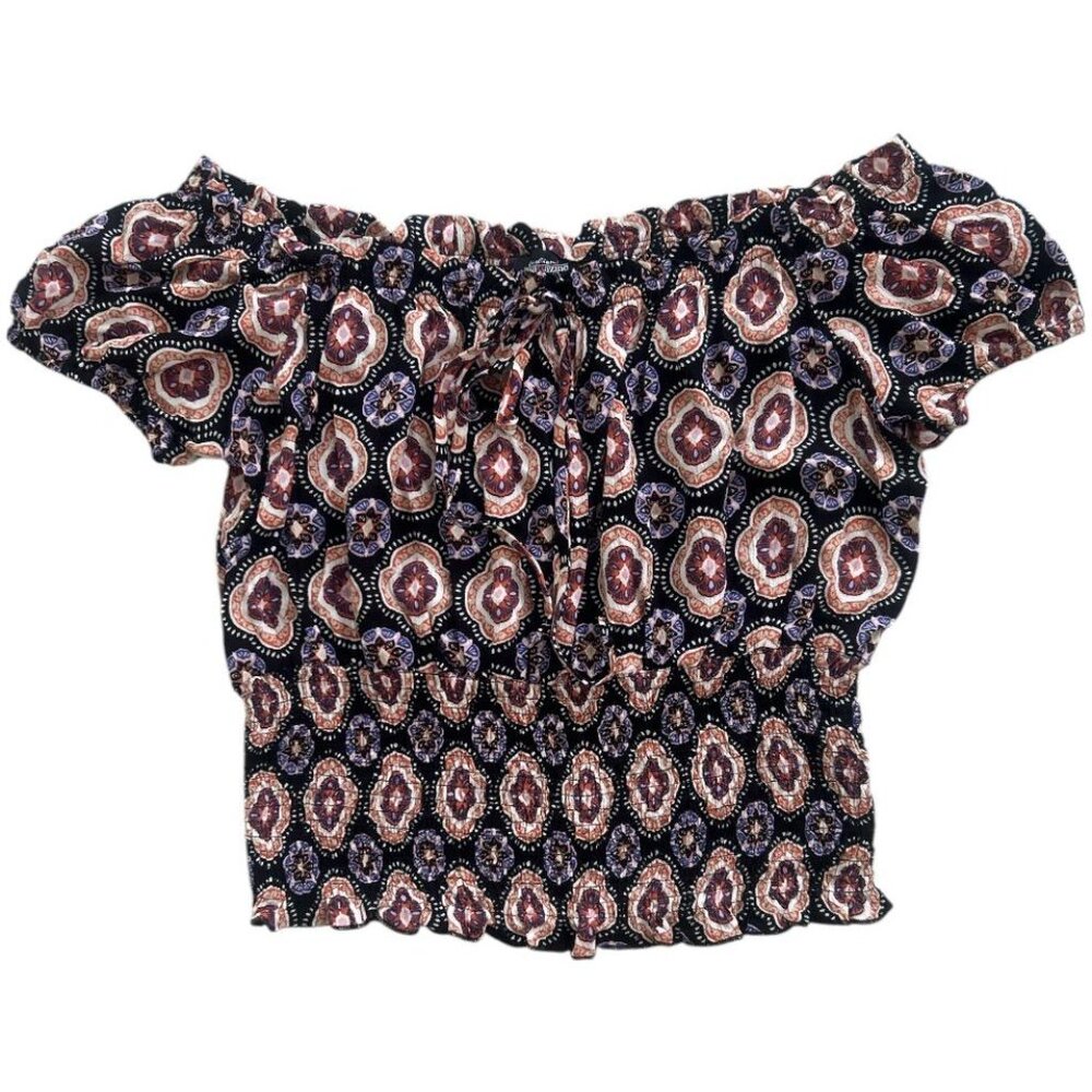 Youth Printed Off Shoulder Top
